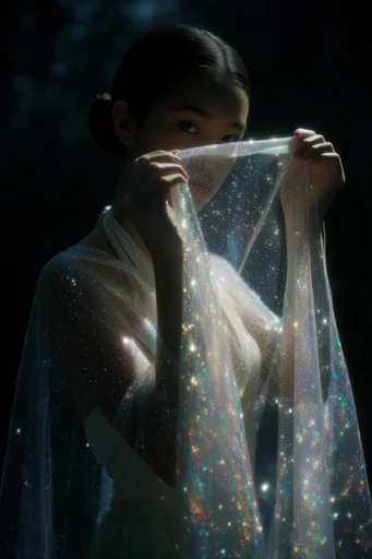 Luminous Cosmic Pointillism style reference image — prismatic light refraction