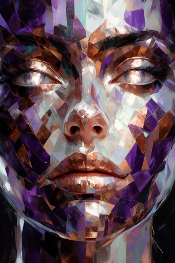 Fractured Prismatic Deconstruction style reference image — deconstructed mixed media