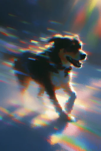 Prismatic Nocturnal Glitch style reference image — high-contrast spectral distortion