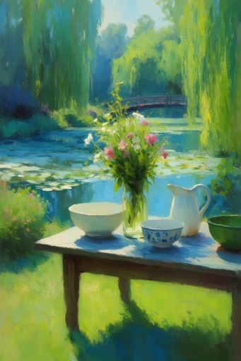 Luminous Verdant Impressionism style reference image — lush verdant foliage
