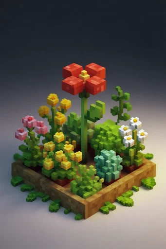 Cozy Isometric Voxel style reference image — clean solid background