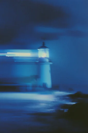 Kinetic Nocturnal Blur style reference image — neon cyan and electric blue