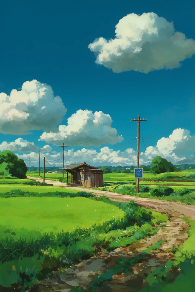 Nostalgic Ghibli Summer style AI image example 2