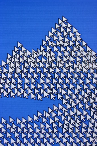 Retro Cursor Glitchcore style reference image — vintage mouse cursor patterns