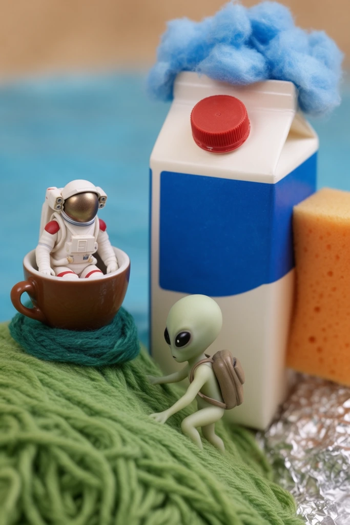 Whimsical Macro Dioramas style AI image example 2