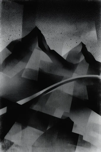 Gritty Monochromatic Noir style reference image — high-contrast monochrome