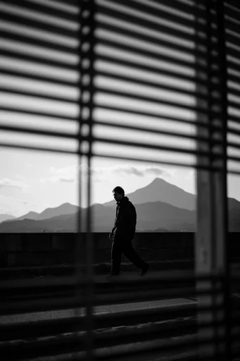 Stark Monochromatic Geometry style reference image — high-contrast black and white photography