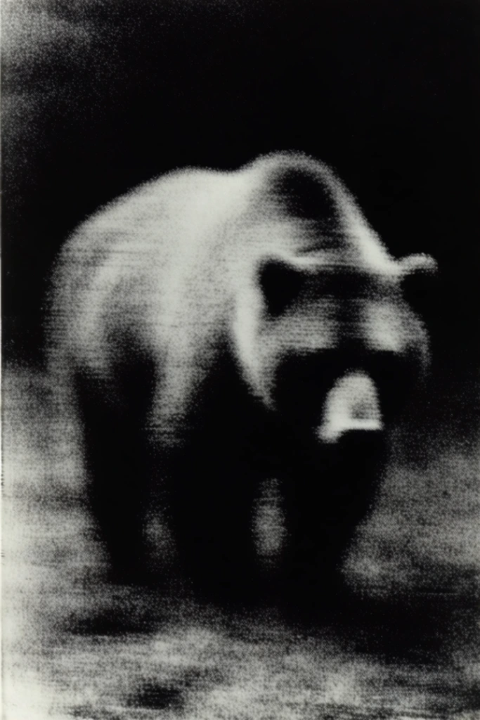 Monochrome Surrealist Noir style AI image example 3
