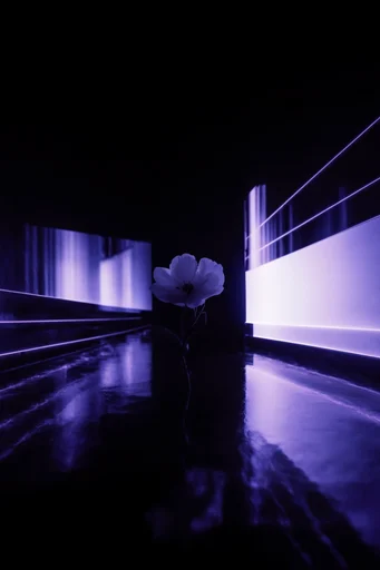 Monolithic Neon Minimalism style reference image — geometric silhouettes