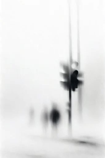 Spectral Minimalist Motion style reference image — intentional motion blur