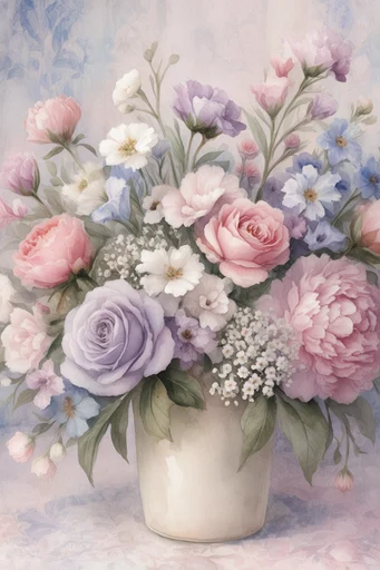 Ethereal Painterly Botanica style reference image — vintage texture overlay