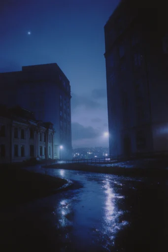 Luminous Cobalt Nocturne style reference image — monochromatic cobalt blue