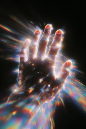 Prismatic Astral Dispersion style reference image — stark black background