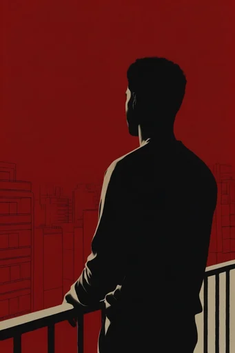 Crimson Noir Minimalism style reference image — high-contrast silhouette