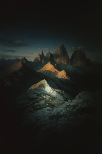 Nocturnal Chiaroscuro Descent style reference image — chiaroscuro lighting