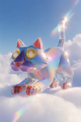Ethereal Prismatic Dreamscape style reference image — pastel rainbow gradients