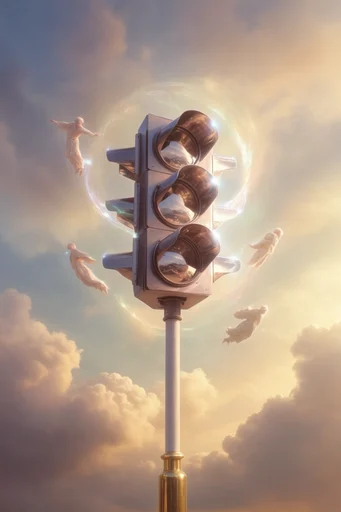 Celestial Ethereal Surrealism style reference image — golden hour lighting