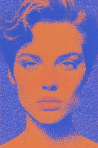 Graphic Halftone Synthesis style reference image — dot matrix graphics