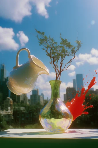 Hyper-Vivid Chrome Pop style reference image — fisheye lens distortion