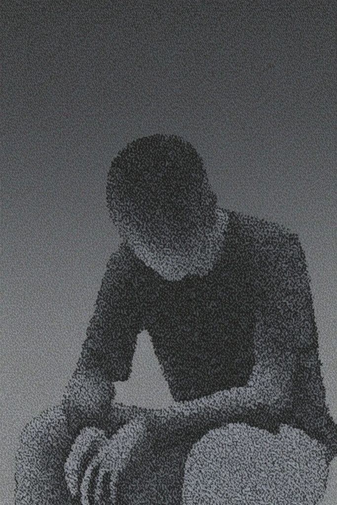 Gritty Monochromatic Noir style AI image example 1