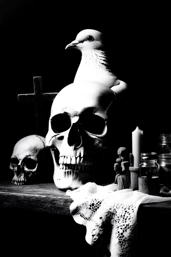 Gritty Spectral Noir style reference image — stark chiaroscuro