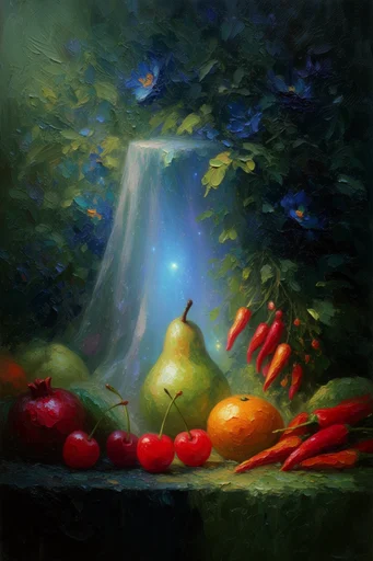 Luminous Abyssal Mysticism style reference image — impasto brushwork