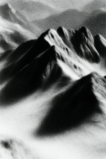 Tactile Cinematic Noir style reference image — heavy film grain