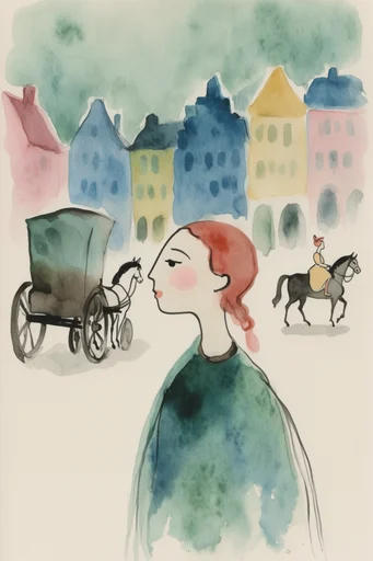 Minimalist Whimsical Ink style reference image — minimalist ink illustration