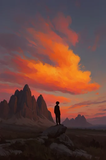 Fiery Twilight Expressionism style reference image — expressive digital painting