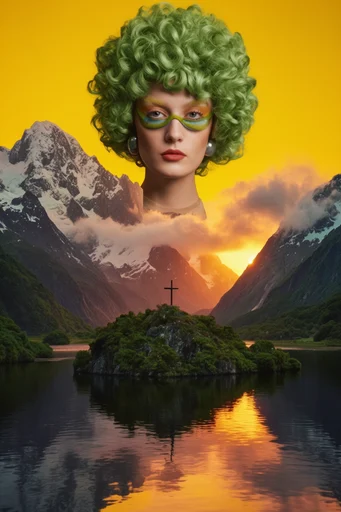 Bold Surrealist Editorial style reference image — high-contrast studio portrait