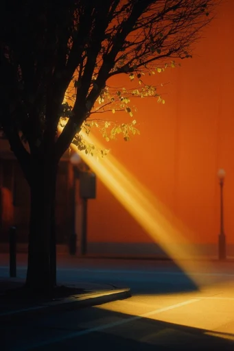 Cinematic Amber Silhouette style reference image — high-contrast silhouette