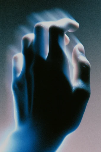 Spectral Noir Ethereal style reference image — heavy film grain