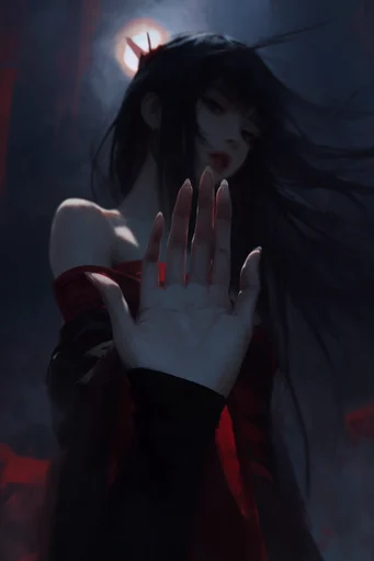 Baroque Infernal Gothic style reference image — deep crimson and black palette