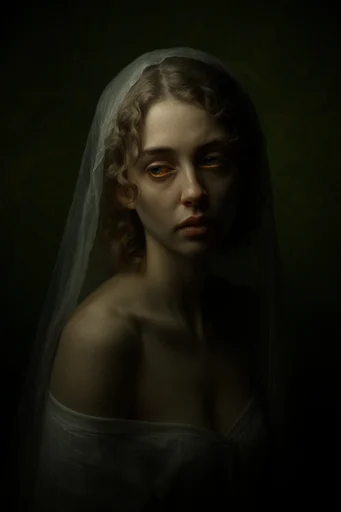 Nocturnal Chiaroscuro Portraits style reference image — high contrast