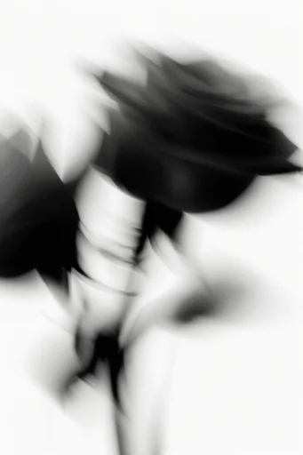 Ethereal Kinetic Monochrome style reference image — minimalist white background