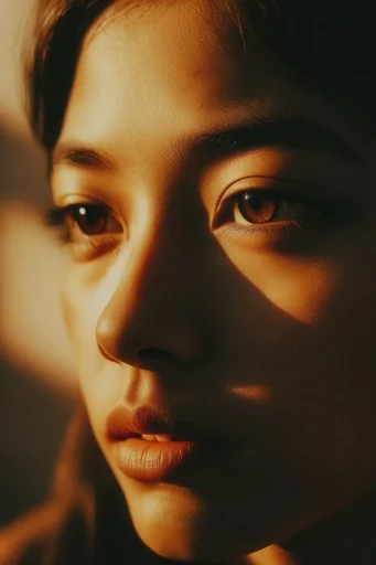 Amber Refracted Cinematic style reference image — vintage analog film grain