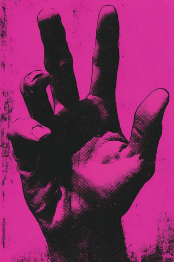 Gritty Punk Zine style reference image — distressed screenprint texture