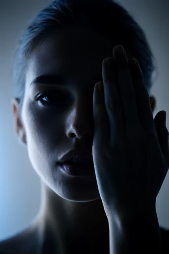 Clinical Cinematic Minimalist style reference image — minimalist profile portrait