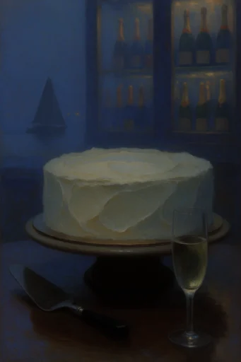 Nocturnal Gothic Tonalism style reference image — luminous amber and emerald glows