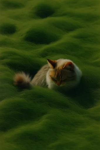 Verdant Surreal Minimalism style reference image — tactile velvet foliage