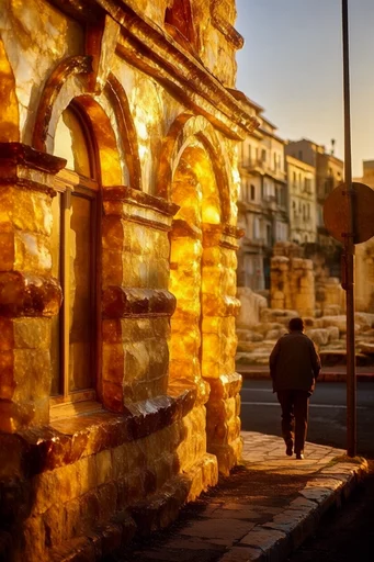 Luminous Amber Transcendence style reference image — backlit amber luminescence
