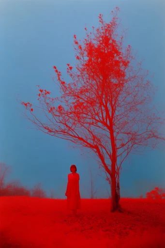 Surreal Infrared Crimson moodboard — generate AI images in this style