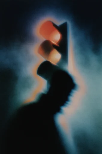Spectral Twilight Noir style reference image — glowing amber aura