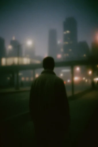 Cinematic Liminal Melancholy style reference image — mysterious silhouette