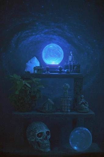 Ethereal Cobalt Nocturne style reference image — ethereal bioluminescent glow