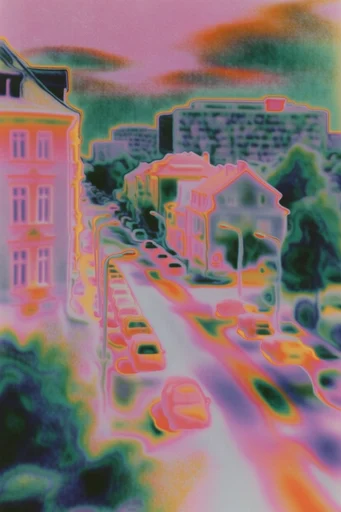 Thermal Acid Glitch style reference image — thermal imaging palette
