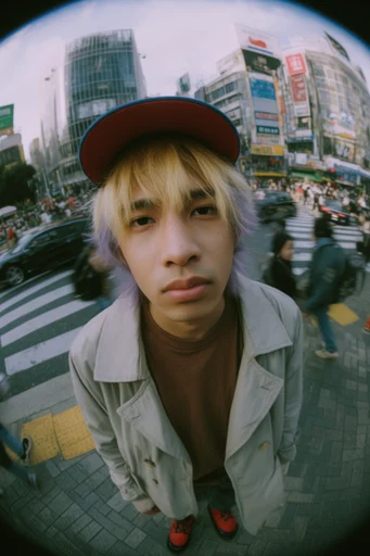 Distorted Urban Grunge style reference image — fisheye lens