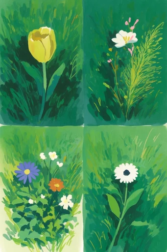 Whimsical Verdant Pastoral style reference image — minimalist figure