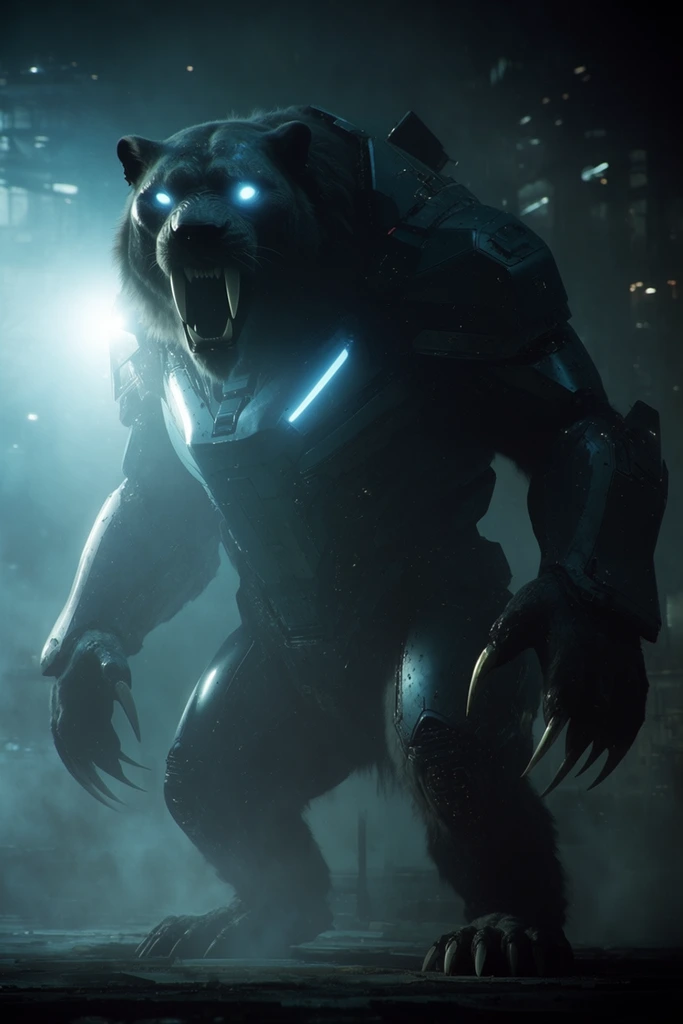 Cinematic Cyan Noir style AI image example 3