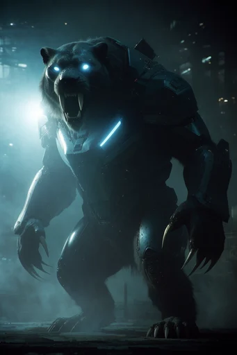 Cinematic Cyan Noir style AI image example 3